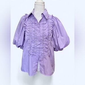 Elegant Lavender Ruffle Blouse